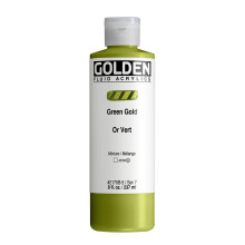 Fluid Acrylics by GOLDEN Green Gold 8 fl. oz. Bottle Professional Acrylic Paint Transparent