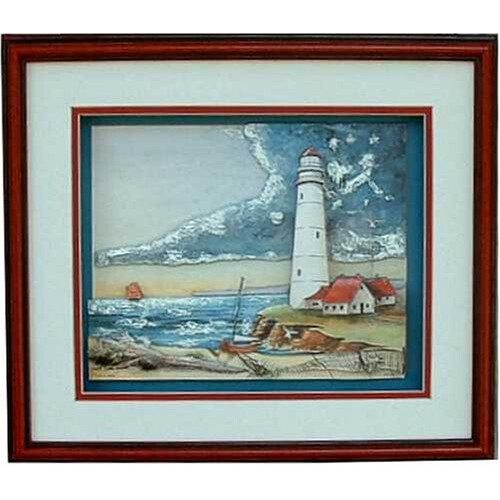 Farol na Baía - Kit de Artesanato Paper Tole 3D tamanho 8x10 polegadas K96030 1