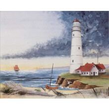 Farol na Baía - Kit de Artesanato Paper Tole 3D tamanho 8x10 polegadas K96030