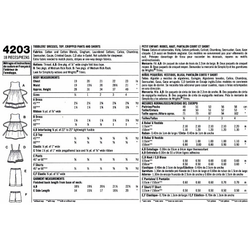 Simplicity Sewing Pattern 4203 Toddler Separates  A (1/2-1-2-3-4) 2