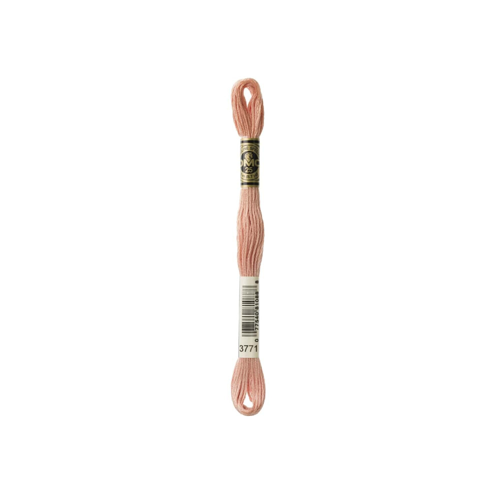 DMC 117-3771 Mouline Stranded Cotton Six Strand Embroidery Floss Thread  Light Terra Cotta  8.7-Yard