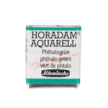 Schmincke - HORADAM AQUARELL - Melhores Tintas de Água, 519 Verde Ftalocianina, 1/2 pan