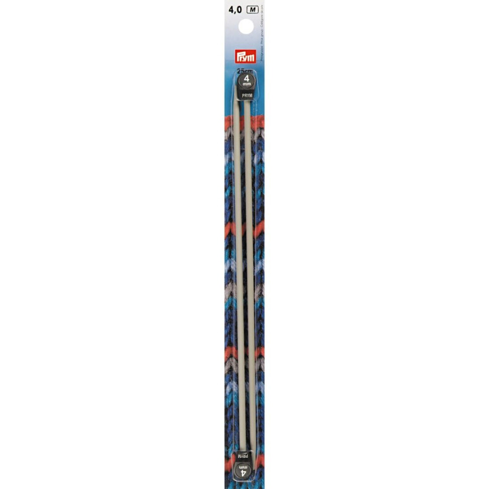 Inox 10 inch Single Point Aluminum Knitting Needles Size 6 (4mm)