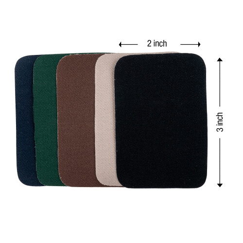 Patches de Algodão SINGER para Aplicação a Ferro, 2x3 Polegadas (Pacote com 10, Cores Escuras Variadas) 2