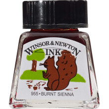Winsor & Newton tekeninkt, fles, gebrande sienna, 14 ml