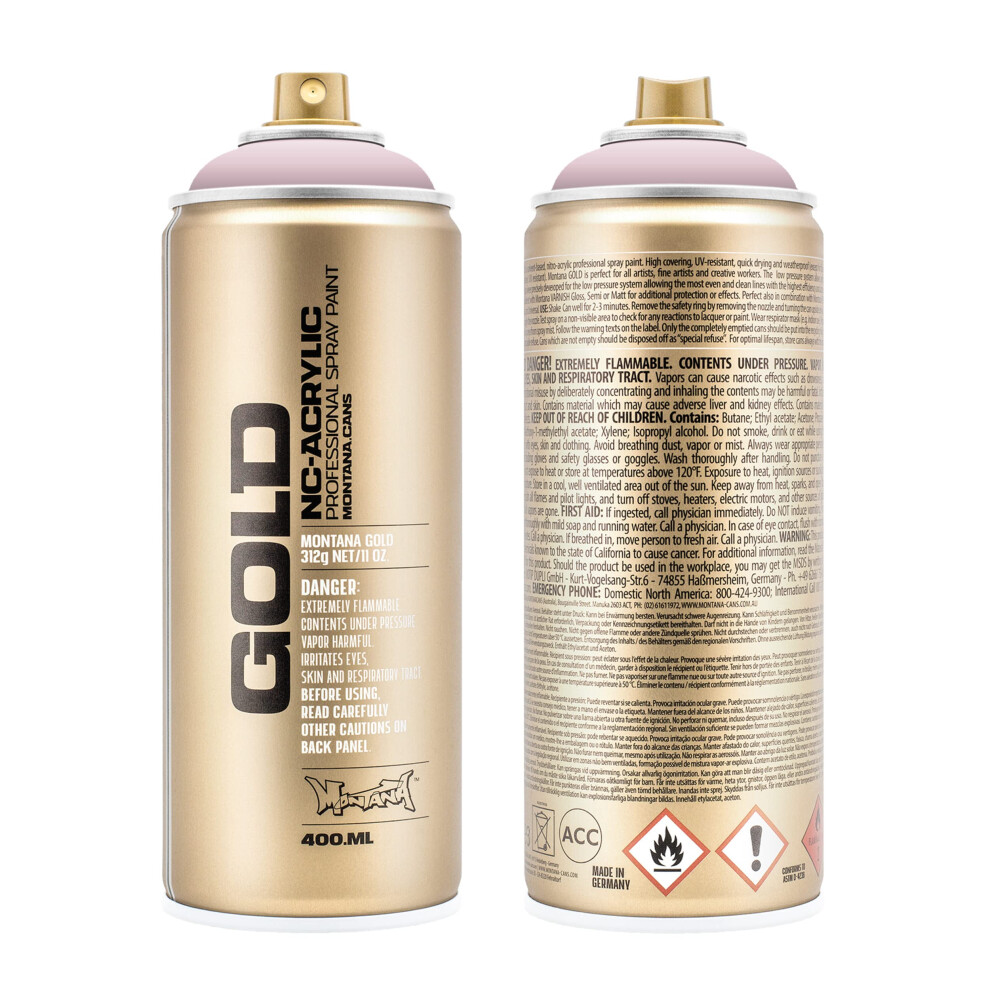 Bombe de peinture Montana GOLD 400 ml, couleur peau de b   b   , rose p   le, MXG-G4000
