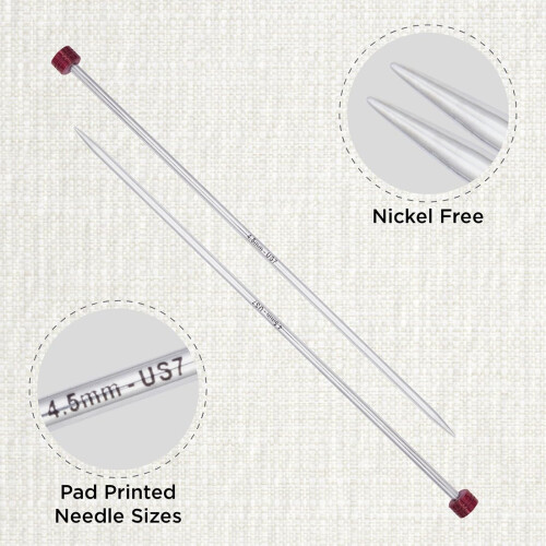 KnitPro Nova Single Pointed Needle 10"""" (25cm) | US Size 7 (4.5mm) 1