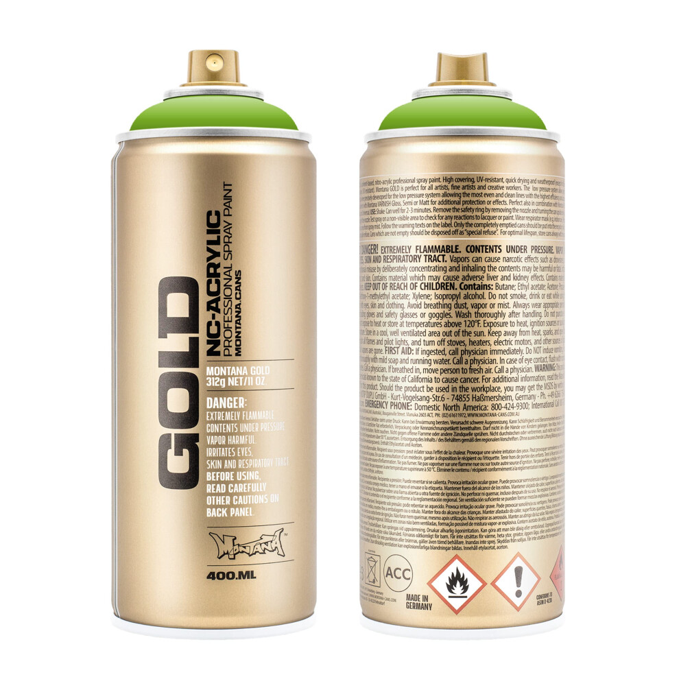 Bombe de peinture Montana GOLD, 400 ml, vert clair, Color Shock, MXG-S6000