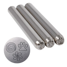 The Beadsmith Steel Design Stamps - Metalen elementen - 3-delige 5 mm Fun Stuff Design Set - 3,125 lengte met 0,25 stempelbasis - Maak aangepaste sie