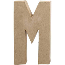 Creativ 100263 20.5 cm 1-Piece Papier Mache Letter M Beige
