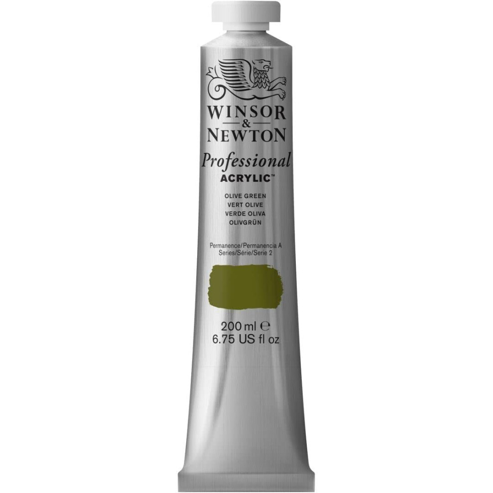 Winsor & Newton Professional Acrylic Paint Tube 200 Ml (6,75 Oz) Verde Oliva-image