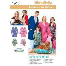 Simplicity 1946 Padrão de Costura de Robe para Crianças, Adolescentes e Adultos, Tamanhos XS-L e XS-XL