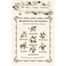 Bluebirds f?r die K?che Wochentage Hei?b?gel-Stickerei-Transfers