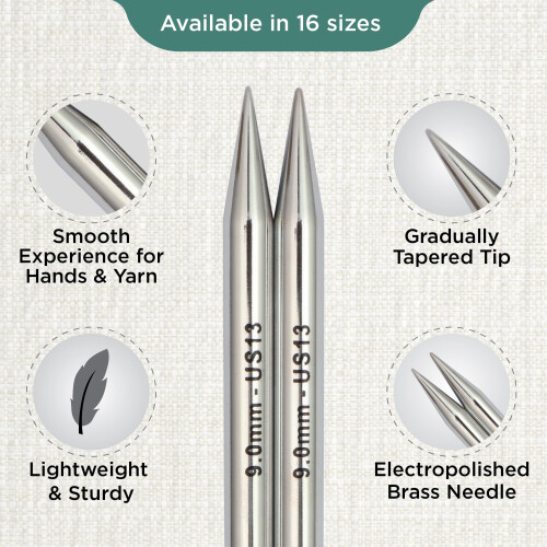 KnitPro Nova Interchangeable Circular Needle 5"""" (13cm) | US Size 13 (9mm) 2