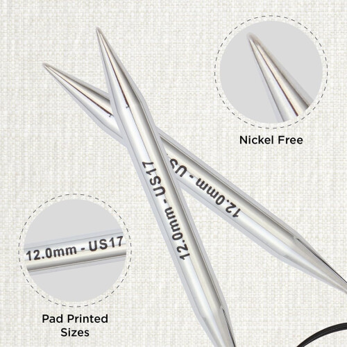 KnitPro Nova Fixed Circular Needle 32"""" (80cm) | US Size 17 (12mm) 1