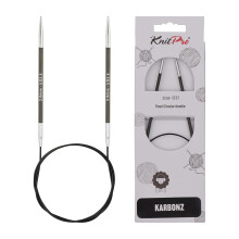 KnitPro Karbonz fast rundpind 40""""(100cm) | US st?rrelse 2,5 (3 mm)
