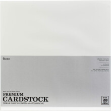 Darice GX-2200-18 Pacote de Papel Cartão, 20 Peças, 12x12 Polegadas, Branco