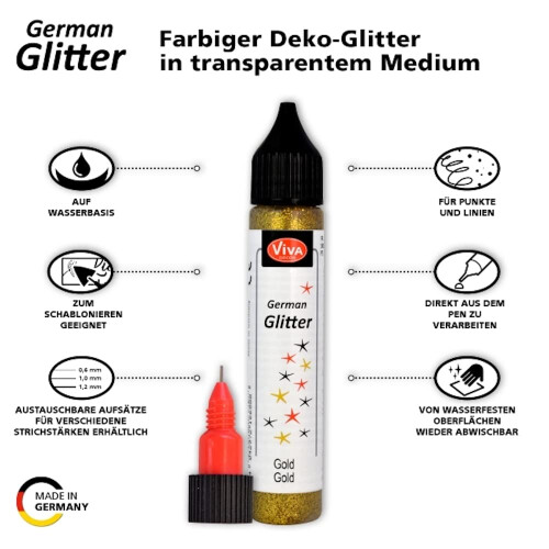 Viva Decor German Glitter 12 x 2,1 x 2,1 cm R?d 2
