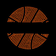 Split Basketball Strijkapplicatie op Rhinestud T-shirt van JCS Rhinestones