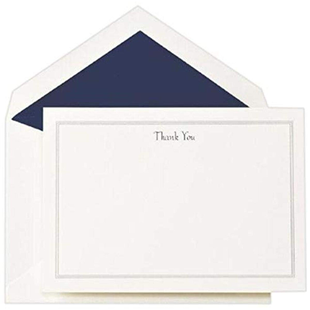 36 Biglietti Di Ringraziamento Blu Navy, Con Buste E Adesivi, 4 Design, 300g/m² - 2