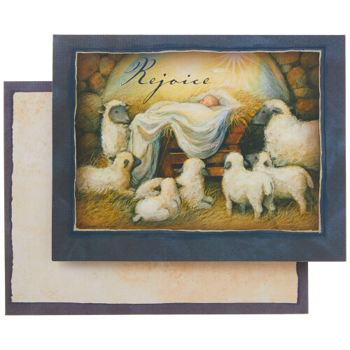 LANG - """"Rejoice"""" Cartes de Natal em caixa Arte de Susan Winget - 18 cartes com 19 envelopes - 5,38 x 6,88 polegadas