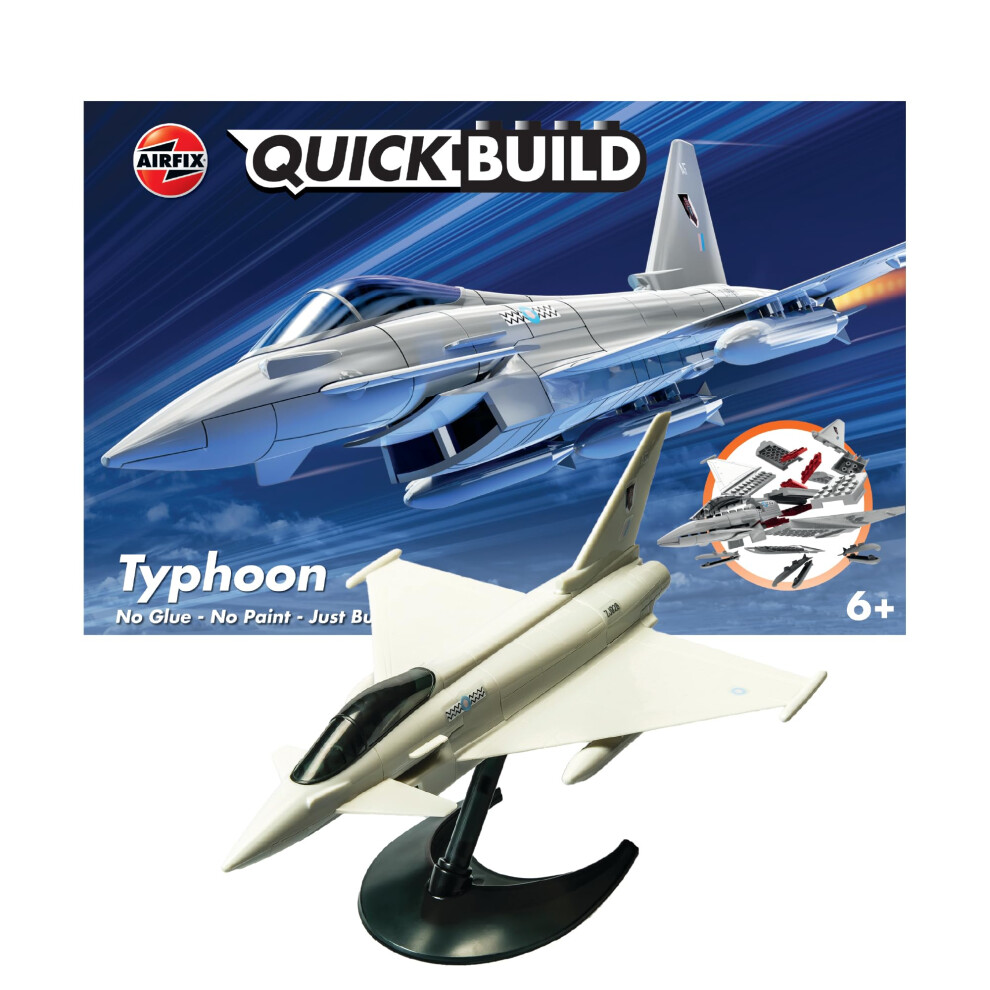 Airfix J6002 Quickbuild Model Airplane Kits For Adults & Kids - Eurofighter Typhoon - Fighter Jet Plastic Model Kits Block Building Sets Snap Togeth
