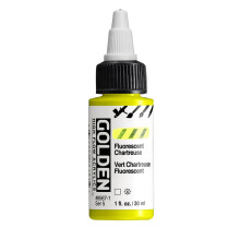 High Flow Acrylfarben von GOLDEN Fluorescent Chartreuse 1 fl. oz. oz. Flasche professionelle Acrylfarbe transparent
