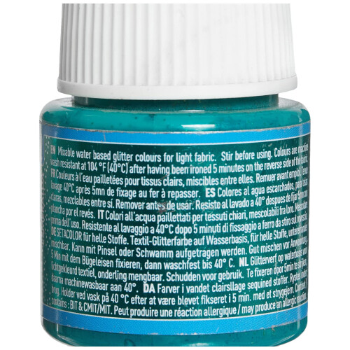 Pebeo Light Fabrics Glitter Setacolor Fabric Paint  45ml  Emerald 2