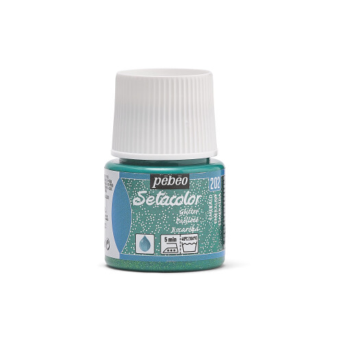 Pebeo Light Fabrics Glitter Setacolor Fabric Paint  45ml  Emerald