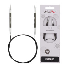 KnitPro Karbonz fast rundpind 40""""(100cm) | US st?rrelse 9 (5,5 mm)