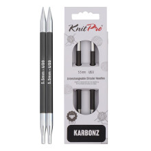 KnitPro Karbonz udskiftelige rundpinde 4""""(10cm) | US st?rrelse 9 (5,5 mm)