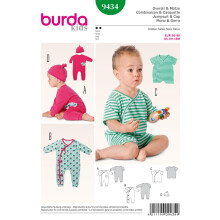 Burda 9434 Baby-Overall und M   tze (Gr      e 1   18 Monate), Schnittmuster