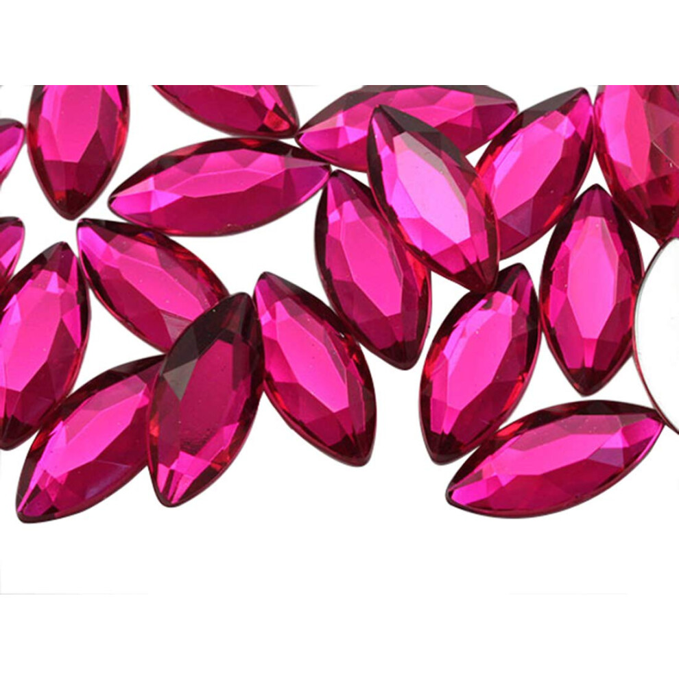 Allstarco 20 X 9 Mm Fuchsia A27 Navette, Flache R?Ckseite, Acryl-Strasssteine, Marquise-Edelsteine Zum Basteln, Pferdeauge, Kost?Mverzierungen, K-image