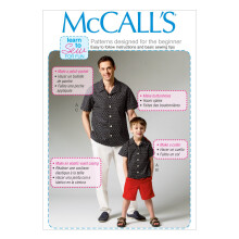 McCall Pattern Company M6972 Heren/Jongens Shirt Shorts en Broeken Maat ADT """"SML-MED-LRG-XLG""""
