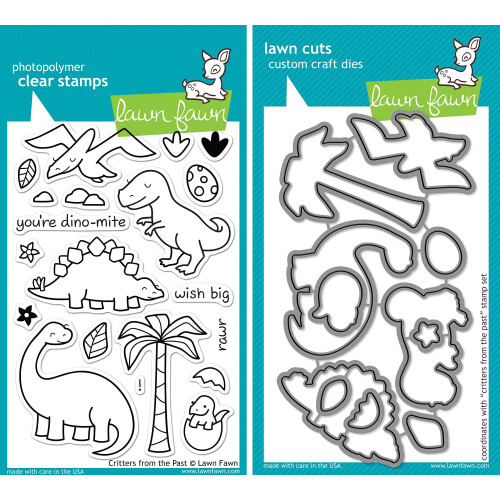 Lawn Fawn Critters From The Past Clear Stamp and Die Set - Includes One ...