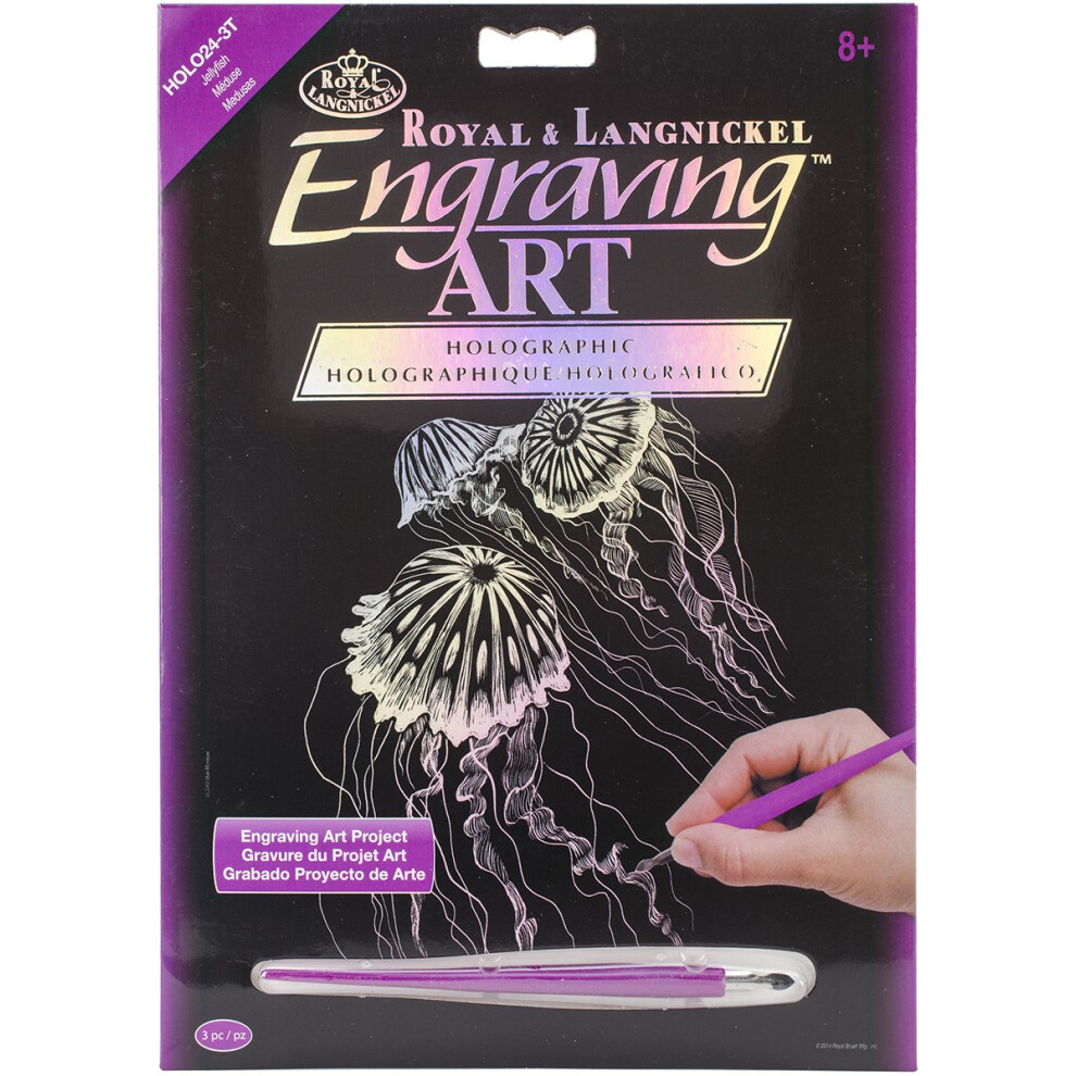 Royal Brush HOLOFL-24 Sada Na Grav Rovanie Holografick Ch F Li , Modr Med Za, 8 X 10 Palcov-image