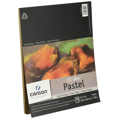 Papel Pastel Canson Artist Series Mi-Teintes, Tons Terrosos, Caderno, 9x12 polegadas, 24 Folhas 1