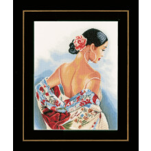 Vervaco LanArte Flower Scarf on Aida Counted Cross Stitch Kit  14.5"""" by 19""""