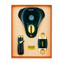 Cigar Suit Metal Lighter Scissors Ceramic Ashtray Three-piece Gift Box Suit