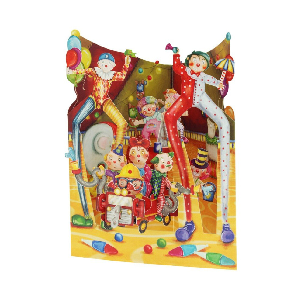 Carte de v   ux Santoro 3D Swing Clowns sous chapiteau