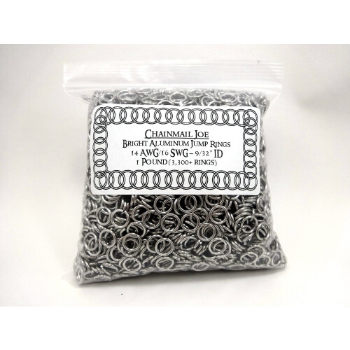 1 Pound Heldere Aluminium Chainmail Jump Rings 16G 9/32" ID (3300+ Ringen) 1