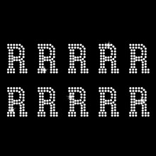 R - Atletische Jersey Letter Sheets Strijk Strass Kristal Transfer van JCS Rhinestones