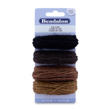 Odmiana juty Beadalon Pack Cord 1,5 mm/10 m czarny/ciemnobrazowy/brazowy/jasnobrazowy