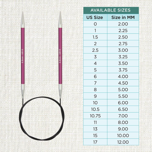 KnitPro Zing Fixed Circular Needles 24"""" (60cm) | US Size 10 (6mm) 1