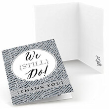Big Dot of Happiness We Still Do - 25-jarig huwelijksjubileum - Bedankkaartjes voor een feest (8 stuks)