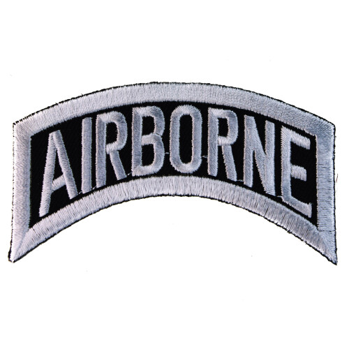 Emblema Biker Airborne Rocker Preto em Branco 3 Polegadas IV2202 F4D25S
