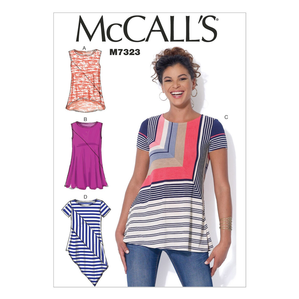 Patron McCall's M7323 - Hauts     coutures asym   triques pour femme (taille XS, S, M)
