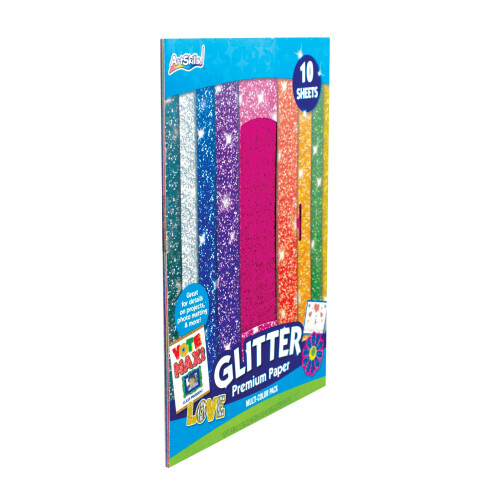 ArtSkills Papel 9" x 12" para Artes e Ofícios, 10 Pcs, Glitter Variado 1