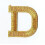 Letra do Alfabeto - D - Cor Ouro - Estilo Bloco de 2 Polegadas - Patch Bordado para Ferro 1