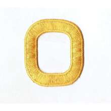 Letra e Número Amarelos 1-7/8" com Patch Termocolante, Bordado (Letra O)